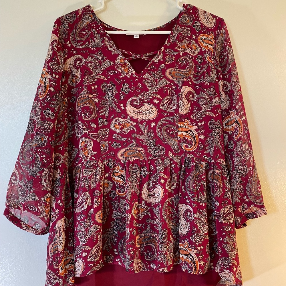 Dr. 2 magenta & paisley blouse